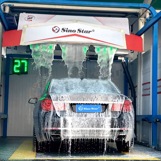 中国 100% プロフェッショナル自動タッチフリー洗車装置ロシアガソリンスタンド用機械全体 3 年保証
