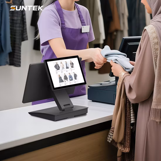 15.6 インチ デュアル スクリーン タッチ POS システム POS オールインワン マシン 15.6 インチ オールインワン スマート POS POS マシン タッチ スクリーン